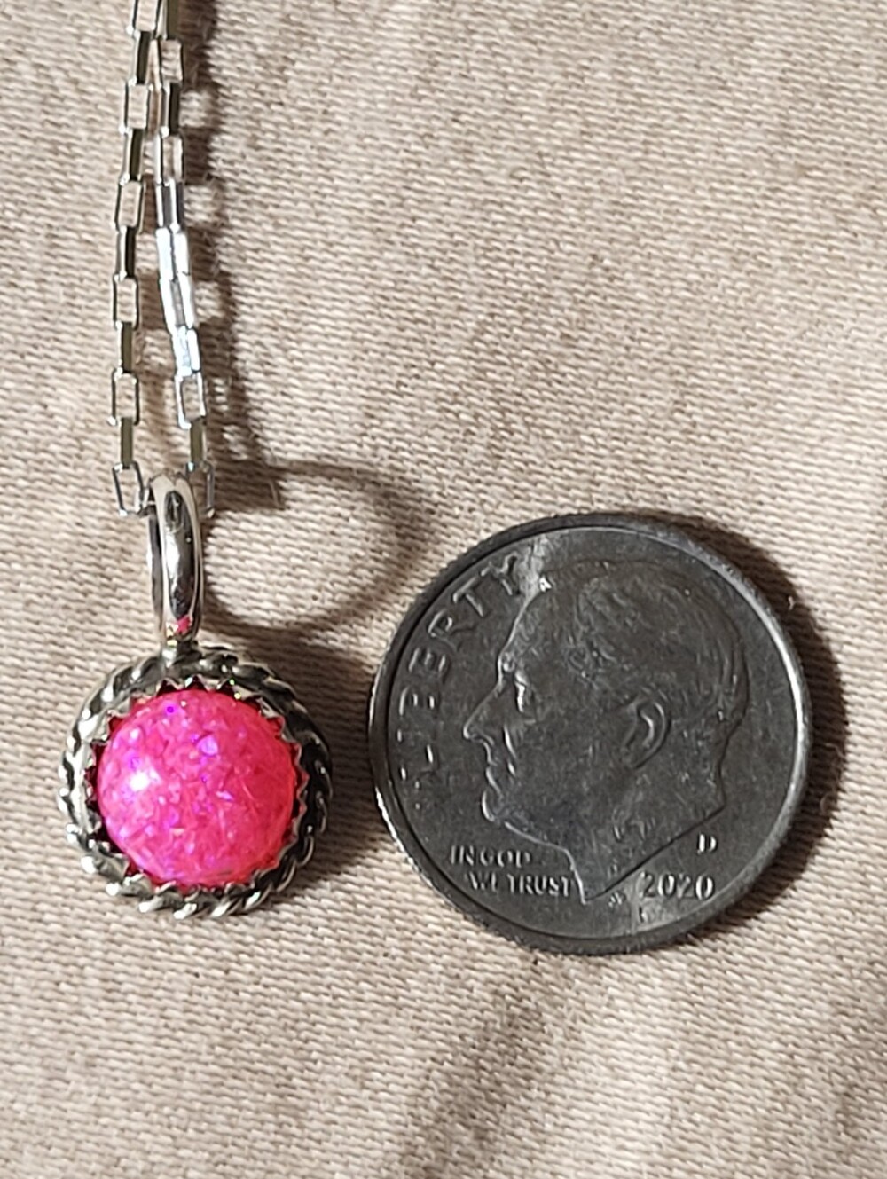 Pink Opal Pendant Necklace - Set In  Sterling Silver.... Chain Not Included